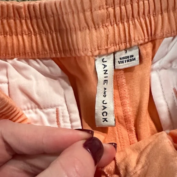 Janie and Jack Peach Flat Front Shorts - Picture 2 of 7